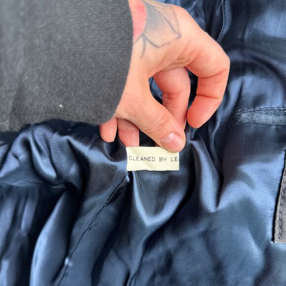 Vintage Wilsons Suede Leather Jacket Men's Size XL 46 Blue Quilted Heavyweight - Picture 5 of 11